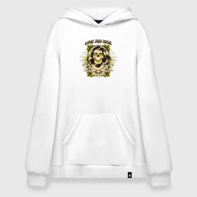 Худи SuperOversize хлопок с принтом Skull Art в Новосибирске, 70% хлопок, 30% полиэстер, мягкий начес внутри | карман-кенгуру, эластичная резинка на манжетах и по нижней кромке, двухслойный капюшон
 | art | body | bones | dead | drawing | face | graffiti | head | roses | skeleton | skul | skull | ад | арт | голова | граффити | зло | кости | лицо | металл | нарисованный | розы | рок | скелет | скул | скулл | три черепа | тьма