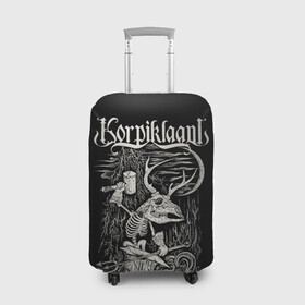 Чехол для чемодана 3D с принтом Korpiklaani в Новосибирске, 86% полиэфир, 14% спандекс | двустороннее нанесение принта, прорези для ручек и колес | korpiklaani | metal | shaman | группы | корпиклаани | метал | рок | фолк