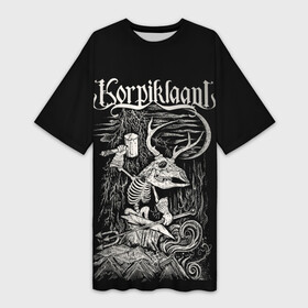 Платье-футболка 3D с принтом Korpiklaani в Новосибирске,  |  | korpiklaani | metal | shaman | группы | корпиклаани | метал | рок | фолк