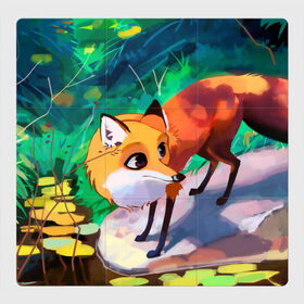 Магнитный плакат 3Х3 с принтом Лисичка в Новосибирске, Полимерный материал с магнитным слоем | 9 деталей размером 9*9 см | fox | foxy | животное | звери | лиса | лисенок | лисичка | милая | рыжая | фокс