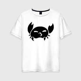 Женская футболка хлопок Oversize с принтом Рак в Новосибирске, 100% хлопок | свободный крой, круглый ворот, спущенный рукав, длина до линии бедер
 | cancer | zodiac signs | знаки зодиака | рак | чёрный рисунок
