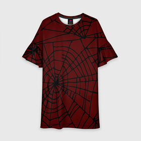 Детское платье 3D с принтом Crimson Web в Новосибирске, 100% полиэстер | прямой силуэт, чуть расширенный к низу. Круглая горловина, на рукавах — воланы | counter strike | crimson web | cs go | контр страйк | кримсон веб | кровавая паутина | нож кс го | скины | скины кс го