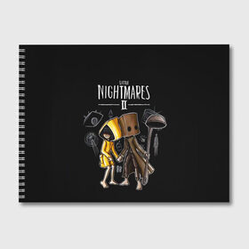 Альбом для рисования с принтом LITTLE NIGHTMARES 2 в Новосибирске, 100% бумага
 | матовая бумага, плотность 200 мг. | Тематика изображения на принте: little nightmares | little nightmares 2 | six | игры | комиксы | шестая