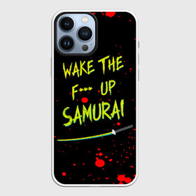 Чехол для iPhone 13 Pro Max с принтом WAKE THE F UP SAMURAI в Новосибирске,  |  | cyberpunk 2077 | hacker | maelstrom | militech | quadra | samurai | sci fi | technology | trauma team | v | будущее | игра | иероглифы | киану ривз | кибер | киберпанк | киборг | киборги | корпорация | лого | милитек | панк | роботы | самурай | т