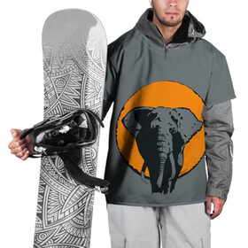 Накидка на куртку 3D с принтом Африканский Слон в Новосибирске, 100% полиэстер |  | африка | графика | дикий мир | животное | персонаж | природа | рисунок | слон