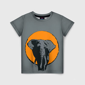 Детская футболка 3D с принтом Африканский Слон в Новосибирске, 100% гипоаллергенный полиэфир | прямой крой, круглый вырез горловины, длина до линии бедер, чуть спущенное плечо, ткань немного тянется | африка | графика | дикий мир | животное | персонаж | природа | рисунок | слон