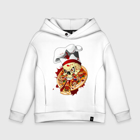 Детское худи Oversize хлопок с принтом Skull cook в Новосибирске, френч-терри — 70% хлопок, 30% полиэстер. Мягкий теплый начес внутри —100% хлопок | боковые карманы, эластичные манжеты и нижняя кромка, капюшон на магнитной кнопке | art | body | bones | dead | drawing | face | graffiti | head | roses | skeleton | skul | skull | ад | арт | голова | граффити | зло | кости | лицо | металл | нарисованный | розы | рок | скелет | скул | скулл | три черепа | тьма