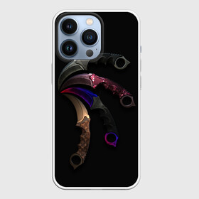 Чехол для iPhone 13 Pro с принтом CS Ножи Керамбит разных расцветок в Новосибирске,  |  | counter strike | cs go | контер страйк | контра | кс го | ксго | оружие | пушки | скины