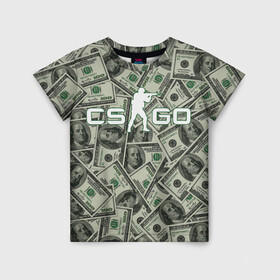 Детская футболка 3D с принтом CS:GO - Franklin | Франклин в Новосибирске, 100% гипоаллергенный полиэфир | прямой крой, круглый вырез горловины, длина до линии бедер, чуть спущенное плечо, ткань немного тянется | beast | counter | cs | dollar | dollars | easy | ez | franklin | gg | ggwp | global | go | hyper | kill | money | offensive | one | shot | strike | деньги | доллар | доллары | контра | франклин