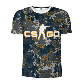 Мужская футболка 3D спортивная с принтом CS:GO - Camo в Новосибирске, 100% полиэстер с улучшенными характеристиками | приталенный силуэт, круглая горловина, широкие плечи, сужается к линии бедра | Тематика изображения на принте: beast | camo | camouflage | counter | counter strike | cs | easy | ez | gg | ggwp | global | go | hyper | kill | offensive | one | shot | strike | зверь | камуфляж | скоростной