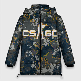 Женская зимняя куртка Oversize с принтом CS:GO - Camo в Новосибирске, верх — 100% полиэстер; подкладка — 100% полиэстер; утеплитель — 100% полиэстер | длина ниже бедра, силуэт Оверсайз. Есть воротник-стойка, отстегивающийся капюшон и ветрозащитная планка. 

Боковые карманы с листочкой на кнопках и внутренний карман на молнии | Тематика изображения на принте: beast | camo | camouflage | counter | counter strike | cs | easy | ez | gg | ggwp | global | go | hyper | kill | offensive | one | shot | strike | зверь | камуфляж | скоростной