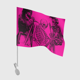 Флаг для автомобиля с принтом Skeleton,zandieh в Новосибирске, 100% полиэстер | Размер: 30*21 см | bag | boock | boy | crazy | danger | flower | girl | lion | net | notepad | pencil | skeleton | skull | ticher