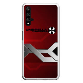 Чехол для Honor 20 с принтом Umbrella Corp. в Новосибирске, Силикон | Область печати: задняя сторона чехла, без боковых панелей | biohazard | crocodile | fang | game | hand | monster | new umbrella | resident evil | resident evil 7 | resident evil 8 | umbrella | umbrella corp | umbrella corporation | zombie | обитель зла