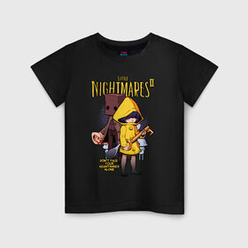 Детская футболка хлопок с принтом LITTLE NIGHTMARES 2 в Новосибирске, 100% хлопок | круглый вырез горловины, полуприлегающий силуэт, длина до линии бедер | Тематика изображения на принте: little nightmares | little nightmares 2 | six | игры | комиксы | шестая