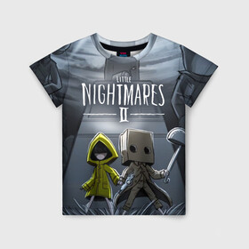 Детская футболка 3D с принтом LITTLE NIGHTMARES 2 в Новосибирске, 100% гипоаллергенный полиэфир | прямой крой, круглый вырез горловины, длина до линии бедер, чуть спущенное плечо, ткань немного тянется | little nightmares | little nightmares 2 | six | игры | комиксы | шестая
