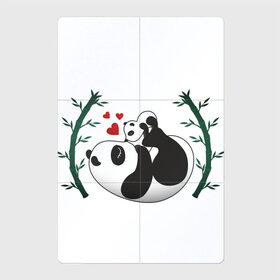 Магнитный плакат 2Х3 с принтом Мама панда с малышом в Новосибирске, Полимерный материал с магнитным слоем | 6 деталей размером 9*9 см | baby | mom | panda | бамбук | малыш | мама | панда | ребенок
