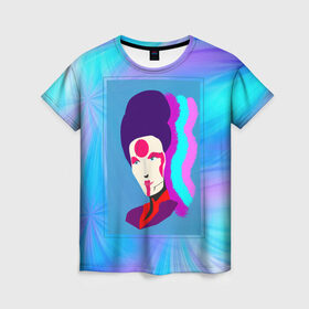 Женская футболка 3D с принтом Cyberpunk 2077 Meanin в Новосибирске, 100% полиэфир ( синтетическое хлопкоподобное полотно) | прямой крой, круглый вырез горловины, длина до линии бедер | 2077 | advertisement | asian | ciberpunk | cyberpank | cyberpunk | cyberpunk 2077 | meanin | neowave | night city | woman | азиатка с рекламы | банер | киберпанк | киберпанк 2077 | минин | найтсити | неовейв | реклама