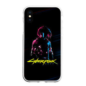 Чехол для iPhone XS Max матовый с принтом Cyberpunk 2077 в Новосибирске, Силикон | Область печати: задняя сторона чехла, без боковых панелей | cyberpunk 2077 | hacker | maelstrom | militech | quadra | samurai | sci fi | technology | trauma team | v | будущее | игра | иероглифы | киану ривз | кибер | киберпанк | киборг | киборги | корпорация | лого | милитек | панк | роботы | самурай | т