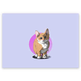 Поздравительная открытка с принтом Грустный Котик в Новосибирске, 100% бумага | плотность бумаги 280 г/м2, матовая, на обратной стороне линовка и место для марки
 | графика | домашний животные | животное | котенок | котик | персонаж | природа | рисунок