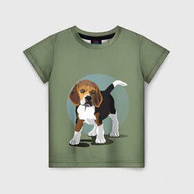 Детская футболка 3D с принтом Маленький Щенок в Новосибирске, 100% гипоаллергенный полиэфир | прямой крой, круглый вырез горловины, длина до линии бедер, чуть спущенное плечо, ткань немного тянется | графика | друг | дружочек | животное | природа | рисунок | собака | щенок | щеночек