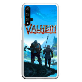 Чехол для Honor 20 с принтом Valheim в Новосибирске, Силикон | Область печати: задняя сторона чехла, без боковых панелей | asgard | axe | games | gods | loki | odin | spear | steam | thor | valheim | vikings | war | асгард | боги | вальхейм | викинги | война | игры | копье | локи | один | стим | топор | тор