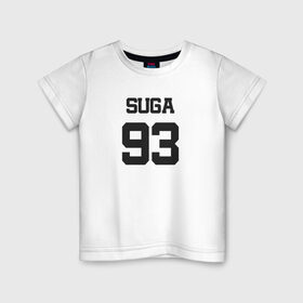 Детская футболка хлопок с принтом BTS - Suga 93 в Новосибирске, 100% хлопок | круглый вырез горловины, полуприлегающий силуэт, длина до линии бедер | agust | agust d | boysband | bts | k pop | korea | korean | music | suga | suga 93 | бтс | к поп | кей поп | корейская | корейский | корея | кпоп | музыка | суга | шуга | шуга 93