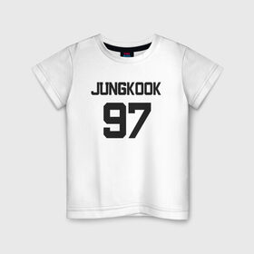 Детская футболка хлопок с принтом BTS - Jungkook 97 в Новосибирске, 100% хлопок | круглый вырез горловины, полуприлегающий силуэт, длина до линии бедер | boysband | bts | jungkook | jungkook 97 | k pop | korea | korean | music | бтс | джонгук | к поп | кей поп | корейская | корейский | корея | кпоп | музыка | чонгук