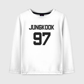 Детский лонгслив хлопок с принтом BTS - Jungkook 97 в Новосибирске, 100% хлопок | круглый вырез горловины, полуприлегающий силуэт, длина до линии бедер | boysband | bts | jungkook | jungkook 97 | k pop | korea | korean | music | бтс | джонгук | к поп | кей поп | корейская | корейский | корея | кпоп | музыка | чонгук