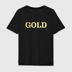Мужская футболка хлопок Oversize с принтом cyberpunk 2077 gold в Новосибирске, 100% хлопок | свободный крой, круглый ворот, “спинка” длиннее передней части | 2077 | ciberpunk 2077 | cyberpank 2077 | cyberpunk 2077 | gold | neowave | society | triangle | золото | киберпанк | киберпанк 2077 | неовейв | общество | треугольник