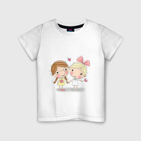 Детская футболка хлопок с принтом Девочка в Новосибирске, 100% хлопок | круглый вырез горловины, полуприлегающий силуэт, длина до линии бедер | беззаботное детство | игры | любовь