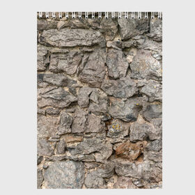 Скетчбук с принтом Сломанная стена в Новосибирске, 100% бумага
 | 48 листов, плотность листов — 100 г/м2, плотность картонной обложки — 250 г/м2. Листы скреплены сверху удобной пружинной спиралью | абстракция | камни | стена | текстура | фон