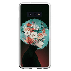 Чехол для Samsung S10E с принтом Girl in flowers в Новосибирске, Силикон | Область печати: задняя сторона чехла, без боковых панелей | 8 марта | лучшая в мире | мама | подарок | подарок женщине | подарок любимым | подарок на 8 марта | самая лучшая  в мире | семья