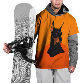 Накидка на куртку 3D с принтом Доберман в Новосибирске, 100% полиэстер |  | верный друг | графика | животное | защитник | красивый пес | природа | рисунок | собака | сторож