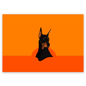 Поздравительная открытка с принтом Доберман в Новосибирске, 100% бумага | плотность бумаги 280 г/м2, матовая, на обратной стороне линовка и место для марки
 | верный друг | графика | животное | защитник | красивый пес | природа | рисунок | собака | сторож