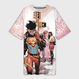 Платье-футболка 3D с принтом SUPERBOY meme в Новосибирске,  |  | dc | dc comics | kon el | konnor kent | meme | metropolys | superboy | superhero | superman | диси | комиксы. комиксы диси | кон эл | коннор кент | мем | метрополис | супербой | супергерой | супермен
