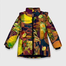 Зимняя куртка для девочек 3D с принтом Музыкальный глитч в Новосибирске, ткань верха — 100% полиэстер; подклад — 100% полиэстер, утеплитель — 100% полиэстер. | длина ниже бедра, удлиненная спинка, воротник стойка и отстегивающийся капюшон. Есть боковые карманы с листочкой на кнопках, утяжки по низу изделия и внутренний карман на молнии. 

Предусмотрены светоотражающий принт на спинке, радужный светоотражающий элемент на пуллере молнии и на резинке для утяжки. | Тематика изображения на принте: art | casual | арт | глитч | искусство | краски | мазки | минимализм | текстура