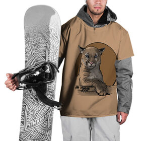Накидка на куртку 3D с принтом Горный лев в Новосибирске, 100% полиэстер |  | большая кошка | графика | дикий мир | животное | кошка | персонаж | природа | рисунок | хищник