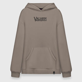 Худи SuperOversize хлопок с принтом Valheim logo в Новосибирске, 70% хлопок, 30% полиэстер, мягкий начес внутри | карман-кенгуру, эластичная резинка на манжетах и по нижней кромке, двухслойный капюшон
 | valheim | valheim логотип | вальхейм | выживание | игра | игры