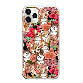 Чехол для iPhone 11 Pro матовый с принтом Корги & Цветы в Новосибирске, Силикон |  | глаза | животное | корги | королевский | красавчик | лапы | любовь | няшка | ошейник | пес | роза | розы | сердце | собака | собаки | счастье | уши | цветочки | цветы
