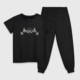 Детская пижама хлопок с принтом Metallica/Mayhem в Новосибирске, 100% хлопок |  брюки и футболка прямого кроя, без карманов, на брюках мягкая резинка на поясе и по низу штанин
 | mayhem | metallica | метал | музыка | рок