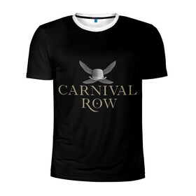 Мужская футболка 3D спортивная с принтом Карнивал Роу - Carnival Row в Новосибирске, 100% полиэстер с улучшенными характеристиками | приталенный силуэт, круглая горловина, широкие плечи, сужается к линии бедра | carnival row | волшебный | исторический | карнивал роу | крылья | лого | логотип | подарок | сериал | сказка | фея | черный | шляпа