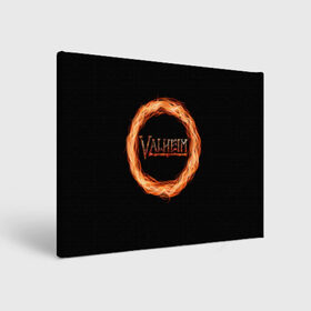 Холст прямоугольный с принтом Valheim - огненный круг в Новосибирске, 100% ПВХ |  | valheim | вальхейм | викинги | игра | компьютерный | круг | логотип | минимализм | огненный | огонь | подарок | черный