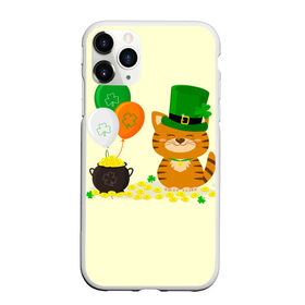 Чехол для iPhone 11 Pro Max матовый с принтом Ирландский Кот в Новосибирске, Силикон |  | день святого патрика | ирландия | ирландский | ирландский клевер | ирландский кот | клевер | кот | патрик | с котом | святой патрик