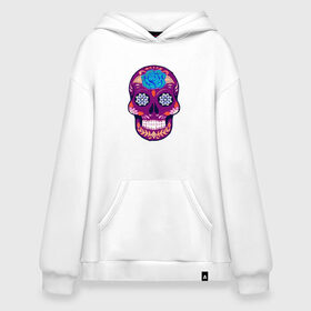 Худи SuperOversize хлопок с принтом Skull Art в Новосибирске, 70% хлопок, 30% полиэстер, мягкий начес внутри | карман-кенгуру, эластичная резинка на манжетах и по нижней кромке, двухслойный капюшон
 | art | body | bones | dead | drawing | face | graffiti | head | roses | skeleton | skul | skull | ад | арт | голова | граффити | зло | кости | лицо | металл | нарисованный | розы | рок | скелет | скул | скулл | три черепа | тьма