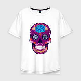 Мужская футболка хлопок Oversize с принтом Skull Art в Новосибирске, 100% хлопок | свободный крой, круглый ворот, “спинка” длиннее передней части | art | body | bones | dead | drawing | face | graffiti | head | roses | skeleton | skul | skull | ад | арт | голова | граффити | зло | кости | лицо | металл | нарисованный | розы | рок | скелет | скул | скулл | три черепа | тьма