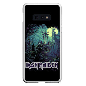 Чехол для Samsung S10E с принтом IRON MAIDEN в Новосибирске, Силикон | Область печати: задняя сторона чехла, без боковых панелей | Тематика изображения на принте: black | dark | death | fantasy | hardcore | heavy metal | iron maiden | metal | music | rock | skuul | usa | метал | музыка | рок | скелет | фентези | череп | черный