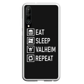 Чехол для Honor P30 с принтом Eat Sleep Valheim Repeat в Новосибирске, Силикон | Область печати: задняя сторона чехла, без боковых панелей | elder | loki | odin | the | thor | valheim | биврёст | валхейм | вальхейм | викинги | все | дракар | древний | древо | ётун | йотун | локи | мира | один | отец | тор | фенир | хель | черный лес | эйктюр