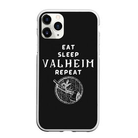 Чехол для iPhone 11 Pro матовый с принтом Eat Sleep Valheim Repeat в Новосибирске, Силикон |  | Тематика изображения на принте: elder | loki | odin | the | thor | valheim | биврёст | валхейм | вальхейм | викинги | всеотец | дракар | древний | древо | ётун | йотун | локи | мира | один | тор | фенир | хель | черный лес | эйктюр