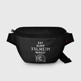Поясная сумка 3D с принтом Eat Sleep Valheim Repeat в Новосибирске, 100% полиэстер | плотная ткань, ремень с регулируемой длиной, внутри несколько карманов для мелочей, основное отделение и карман с обратной стороны сумки застегиваются на молнию | elder | loki | odin | the | thor | valheim | биврёст | валхейм | вальхейм | викинги | всеотец | дракар | древний | древо | ётун | йотун | локи | мира | один | тор | фенир | хель | черный лес | эйктюр