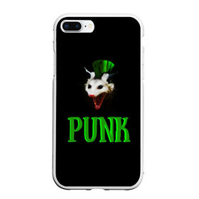 Чехол для iPhone 7Plus/8 Plus матовый с принтом punky trashcat в Новосибирске, Силикон | Область печати: задняя сторона чехла, без боковых панелей | punk. | trashcat | животные | ирокез | опоссум | панк